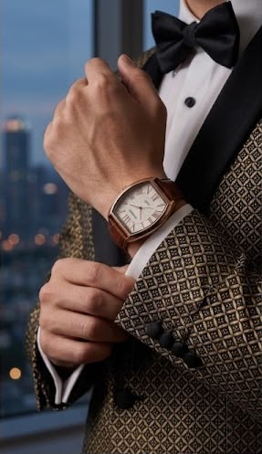BROWN LEATHER STRAP WATCH THEBEZ . WITH FREE DEIIVERY AND PREMIUM PACKING